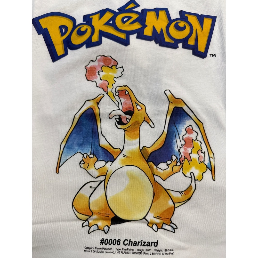 Pokemon Charizard #0006 Uniqlo UT 30th Anniversary Graphic Tee Shirt NWT L White